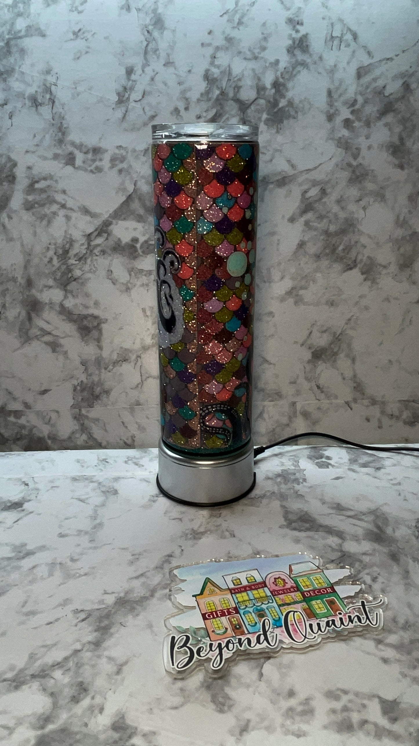 30oz Octopus-Mermaid Scales Under The Sea Glitter Stainless Steel Tumbler