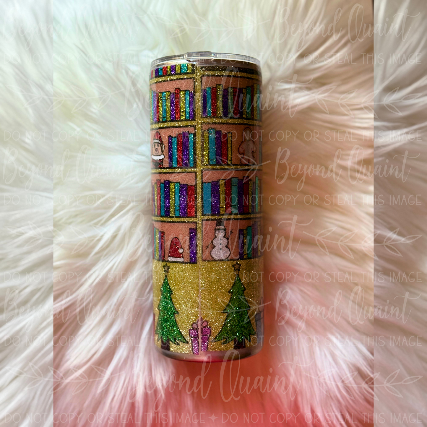 30 oz Christmas Library Stainless Steel Tumbler