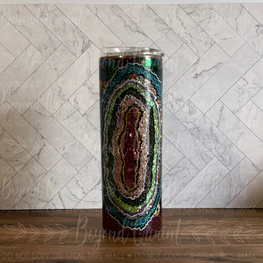 Cherry Geode 20oz Tumbler | Skull Cherries & Glitter
