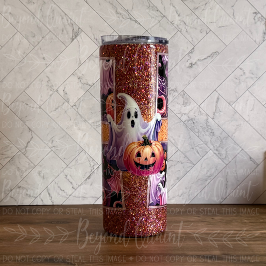 Pumpkin Ghosts 20oz Tumbler | Halloween Glitter Tumbler