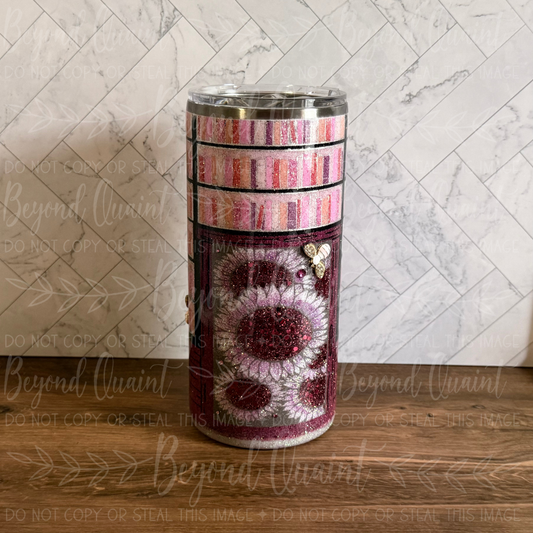 Pink Sunflower Library 20oz Tumbler
