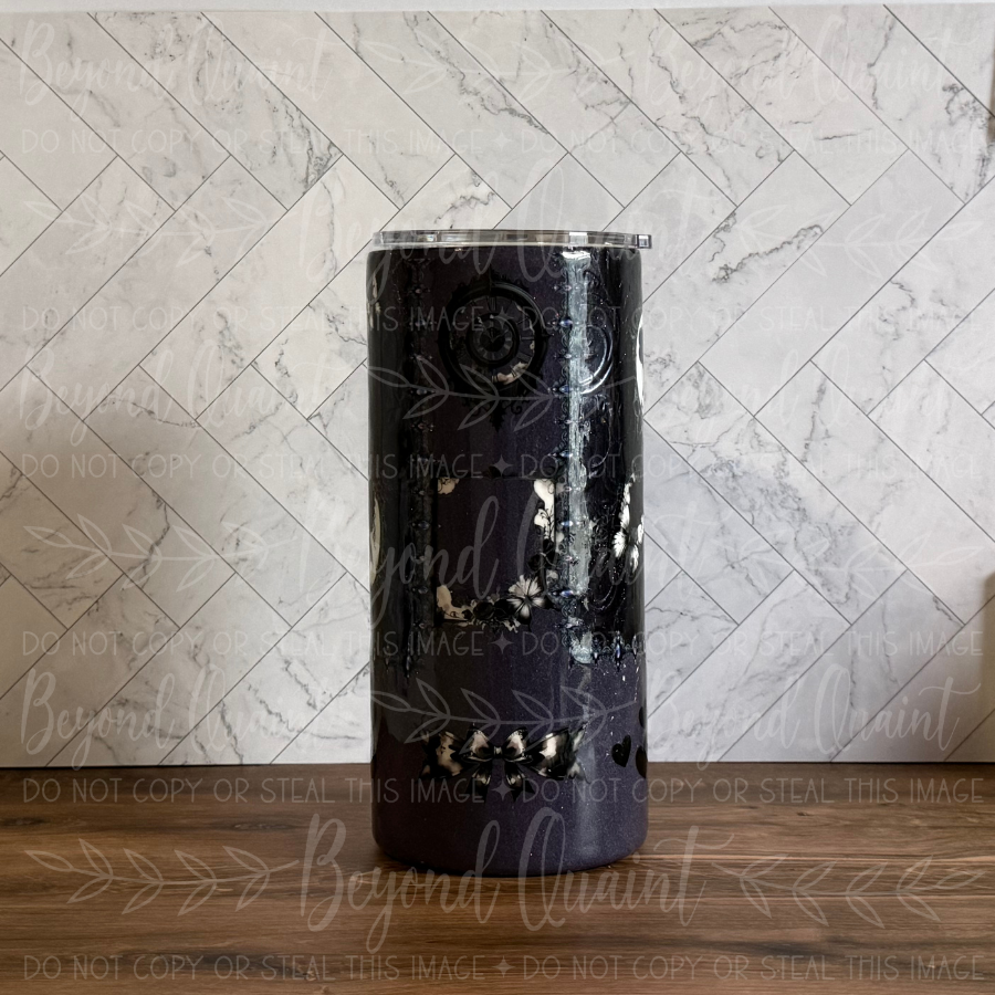 Victorian Gothic 20oz Tumbler | Skeleton Cameos & Dark Florals