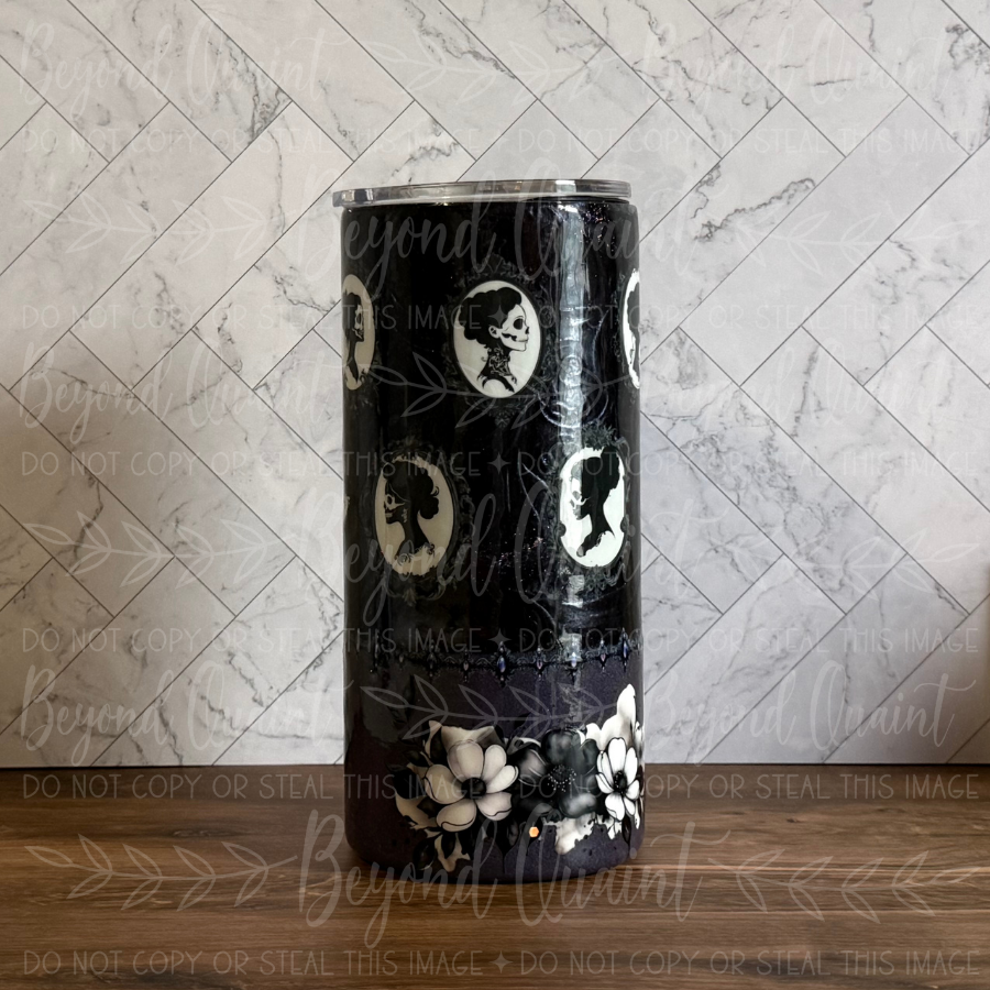 Victorian Gothic 20oz Tumbler | Skeleton Cameos & Dark Florals