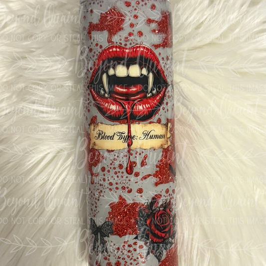 Bood Type: Human 30oz Vampire Glam Stainless Steel Tumbler