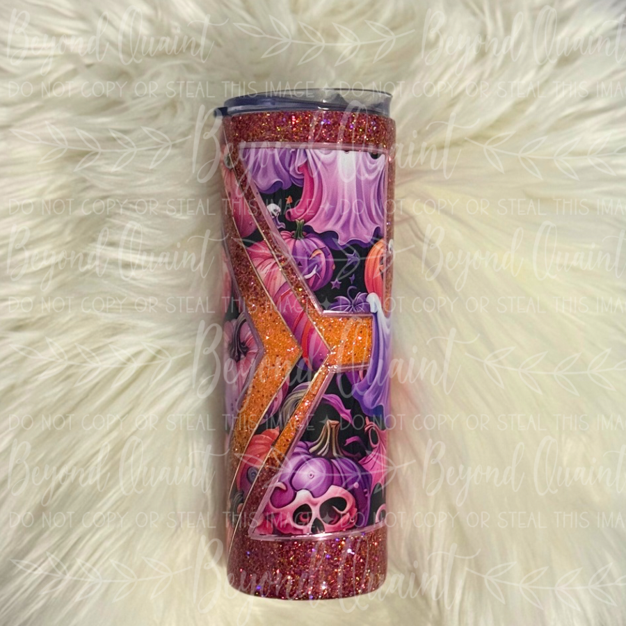 Pumpkin Glow & Ghostly Glam 20oz Stainless Steel Tumbler