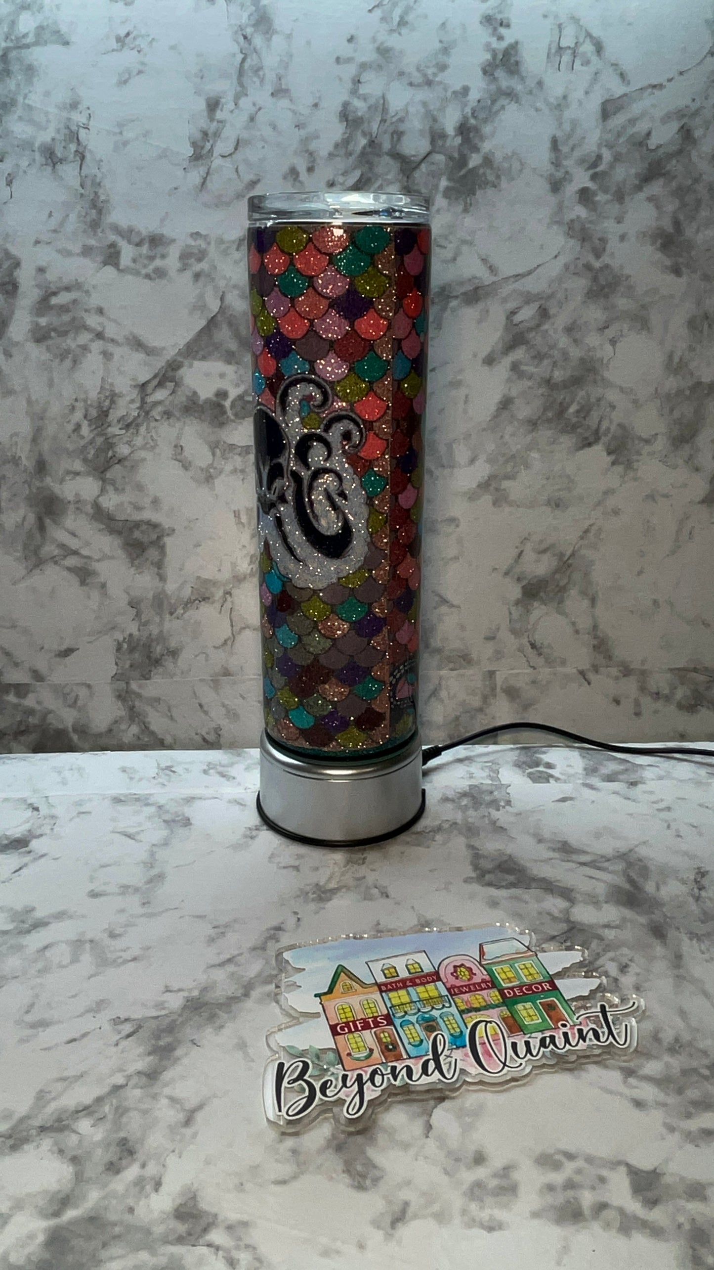 30oz Octopus-Mermaid Scales Under The Sea Glitter Stainless Steel Tumbler