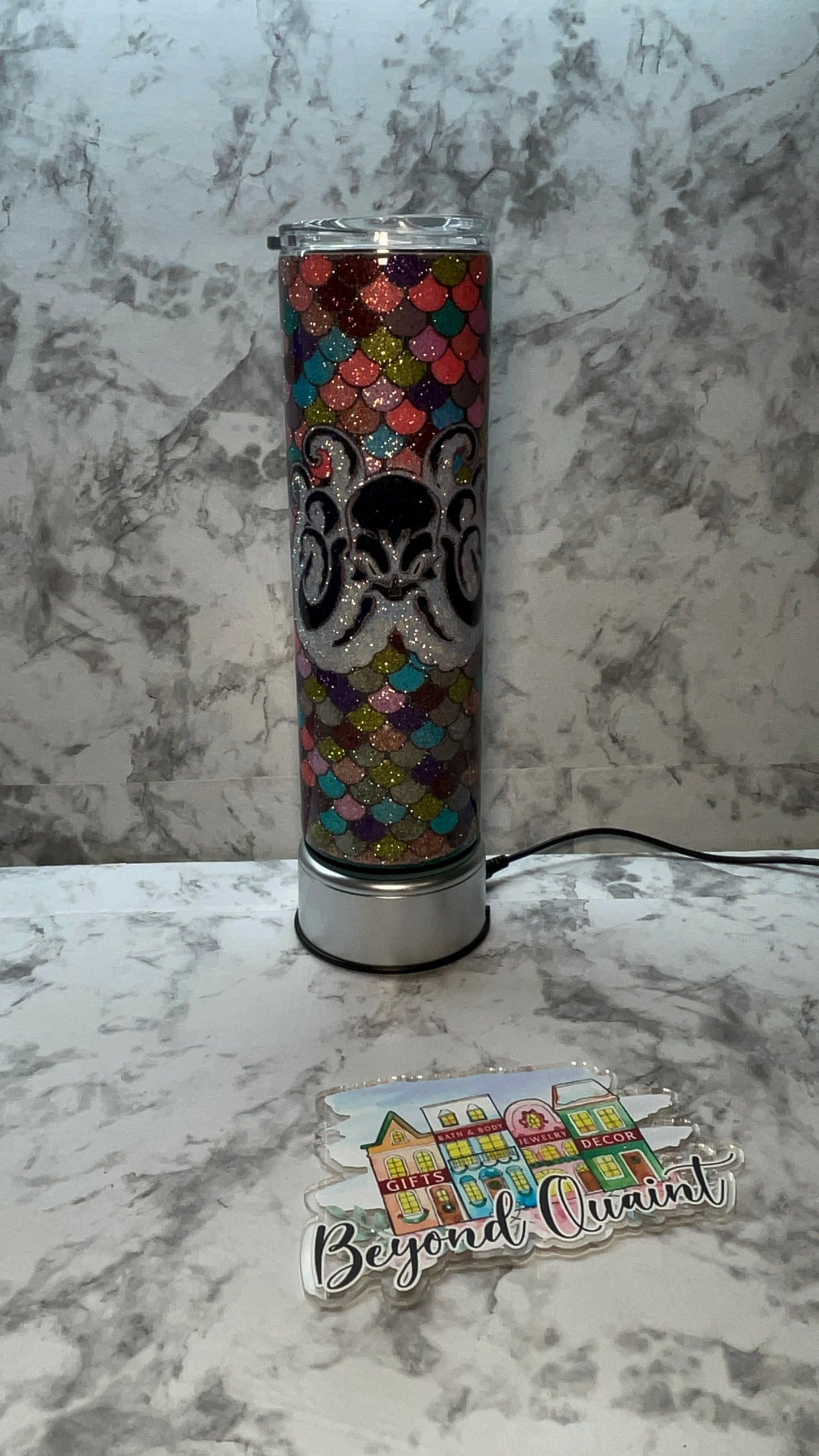 30oz Octopus-Mermaid Scales Under The Sea Glitter Stainless Steel Tumbler