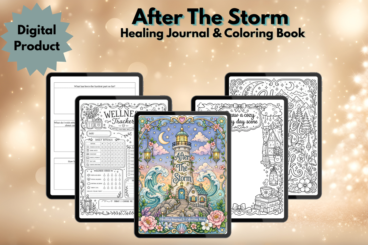 After the Storm: Healing Journal, Coloring Book & Affirmation Card Bundle