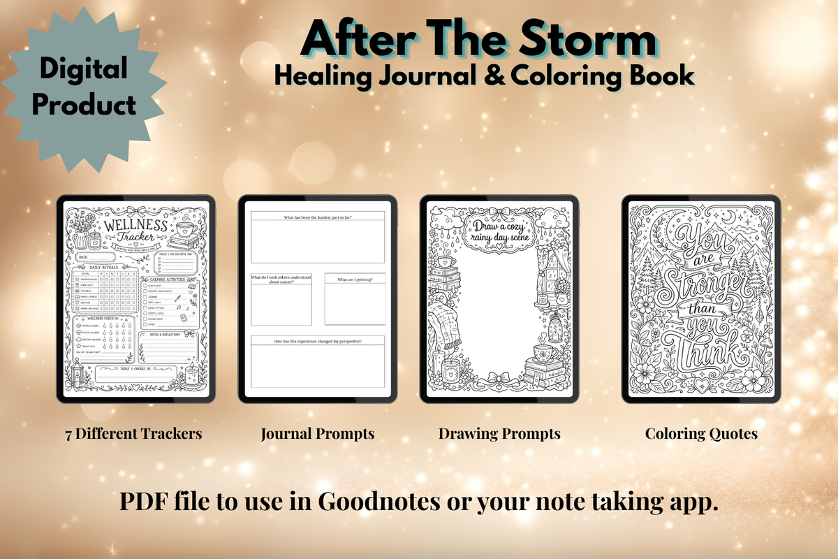 After the Storm: Healing Journal, Coloring Book & Affirmation Card Bundle