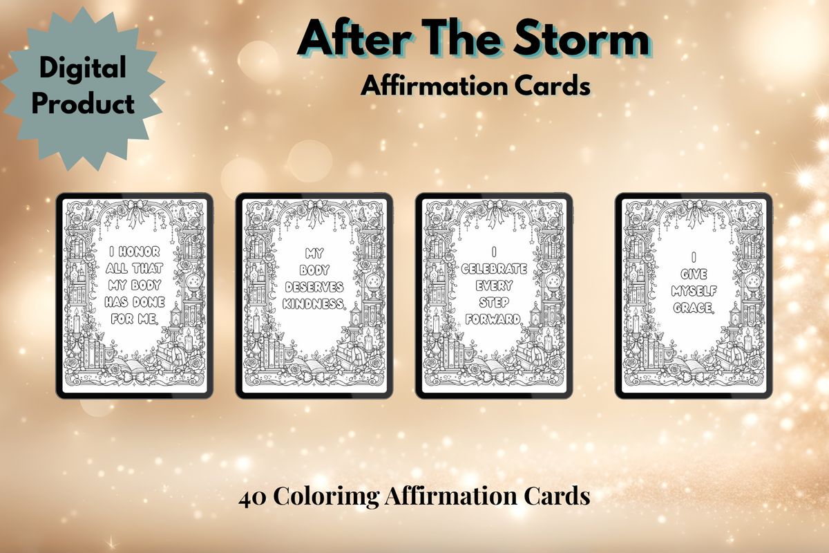After the Storm: Healing Journal, Coloring Book & Affirmation Card Bundle
